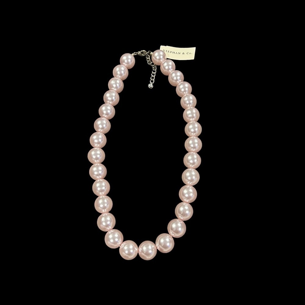 Pale Pink Faux Pearl Necklace by Stephan & Co.